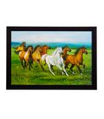 Running 7 Lucky Horses Satin Matt Texture UV Art Painting