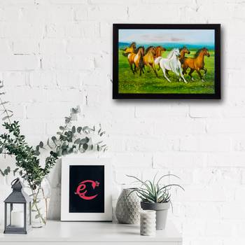 Running 7 Lucky Horses Satin Matt Texture UV Art Painting 2