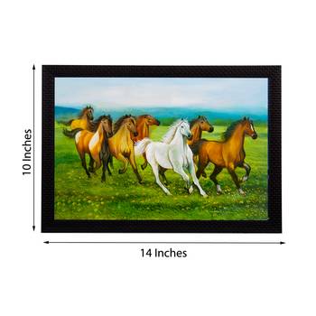Running 7 Lucky Horses Satin Matt Texture UV Art Painting 3