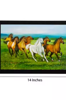 Running 7 Lucky Horses Satin Matt Texture UV Art Painting