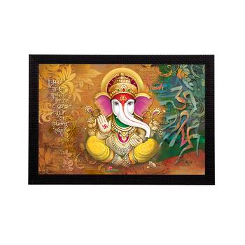 Lord Ganesha Satin Matt Texture UV Art Painting 1