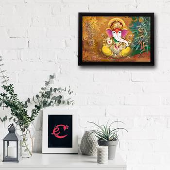 Lord Ganesha Satin Matt Texture UV Art Painting 2