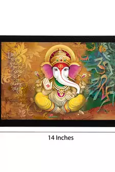 Lord Ganesha Satin Matt Texture UV Art Painting