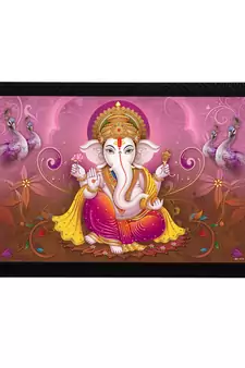 Lord Ganesha Satin Matt Texture UV Art Painting