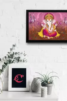 Lord Ganesha Satin Matt Texture UV Art Painting