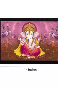 Lord Ganesha Satin Matt Texture UV Art Painting