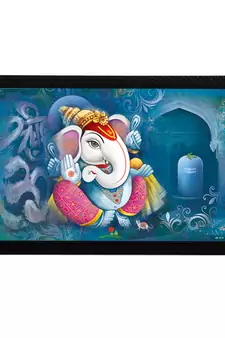 Lord Ganesha Satin Matt Texture UV Art Painting
