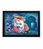 Lord Ganesha Satin Matt Texture UV Art Painting