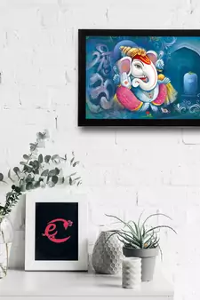 Lord Ganesha Satin Matt Texture UV Art Painting