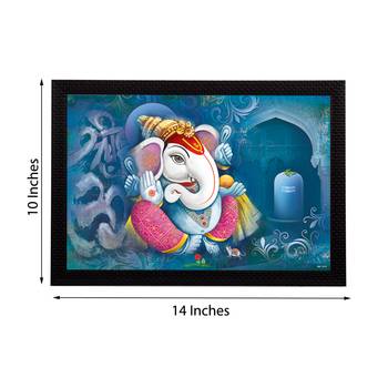 Lord Ganesha Satin Matt Texture UV Art Painting 3