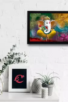 Lord Ganesha Satin Matt Texture UV Art Painting