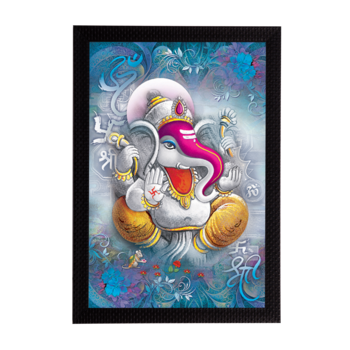 Lord Ganesha Satin Matt Texture UV Art Painting 1