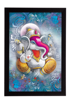 Lord Ganesha Satin Matt Texture UV Art Painting