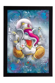 Lord Ganesha Satin Matt Texture UV Art Painting