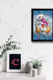 Lord Ganesha Satin Matt Texture UV Art Painting