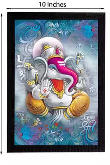 Lord Ganesha Satin Matt Texture UV Art Painting