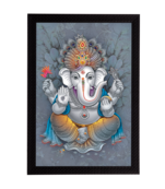 Lord Ganesha Satin Matt Texture UV Art Painting