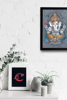 Lord Ganesha Satin Matt Texture UV Art Painting