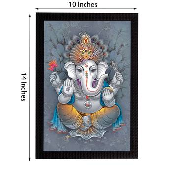 Lord Ganesha Satin Matt Texture UV Art Painting 3