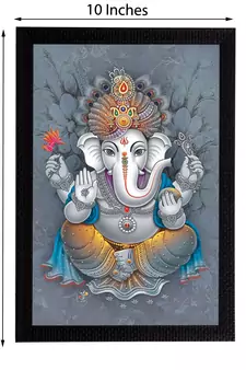 Lord Ganesha Satin Matt Texture UV Art Painting