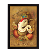 Lord Ganesha Satin Matt Texture UV Art Painting