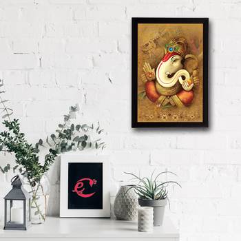 Lord Ganesha Satin Matt Texture UV Art Painting 2