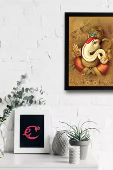 Lord Ganesha Satin Matt Texture UV Art Painting