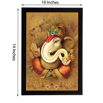 Lord Ganesha Satin Matt Texture UV Art Painting 3