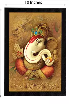 Lord Ganesha Satin Matt Texture UV Art Painting