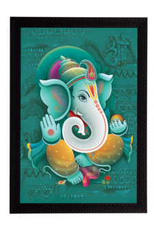Lord Ganesha Satin Matt Texture UV Art Painting