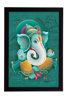 Lord Ganesha Satin Matt Texture UV Art Painting