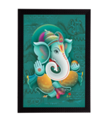 Lord Ganesha Satin Matt Texture UV Art Painting