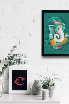 Lord Ganesha Satin Matt Texture UV Art Painting