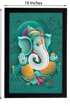 Lord Ganesha Satin Matt Texture UV Art Painting