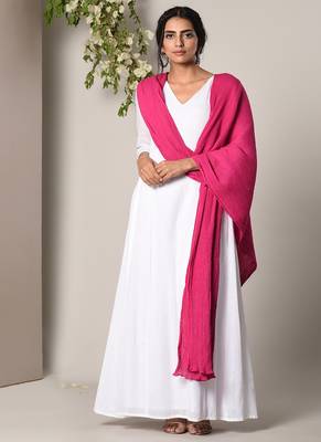 Pink Crinkled Dupatta 1