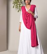 Pink Silver Crinkled Dupatta