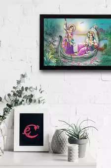 Radha Krishna Satin Matt Texture UV Art Painting