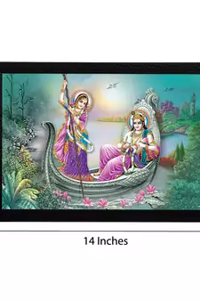 Radha Krishna Satin Matt Texture UV Art Painting
