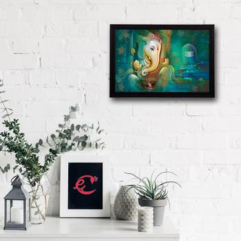Lord Ganesha Satin Matt Texture UV Art Painting 2