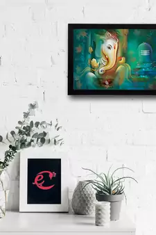 Lord Ganesha Satin Matt Texture UV Art Painting