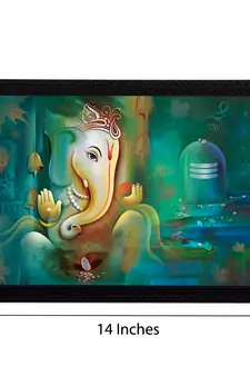 Lord Ganesha Satin Matt Texture UV Art Painting