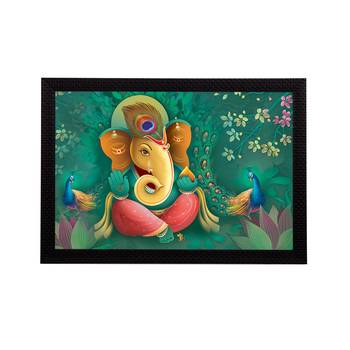 Lord Ganesha Satin Matt Texture UV Art Painting 1