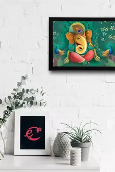 Lord Ganesha Satin Matt Texture UV Art Painting