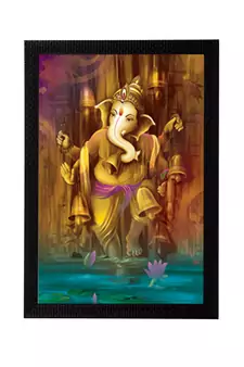 Lord Ganesha Satin Matt Texture UV Art Painting