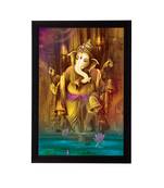 Lord Ganesha Satin Matt Texture UV Art Painting