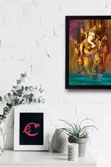 Lord Ganesha Satin Matt Texture UV Art Painting