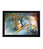 Radha Krishna Satin Matt Texture UV Art Painting