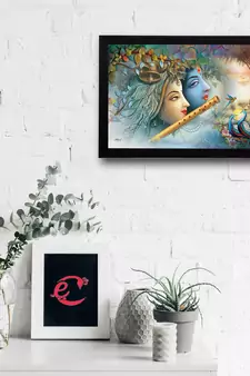 Radha Krishna Satin Matt Texture UV Art Painting
