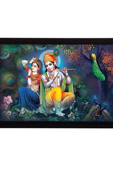 Radha Krishna Satin Matt Texture UV Art Painting