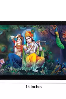 Radha Krishna Satin Matt Texture UV Art Painting